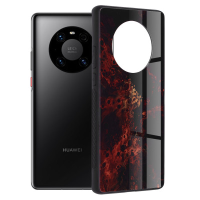 Husa pentru Huawei Mate 40 Pro, Techsuit Glaze Series, Red Nebula foto