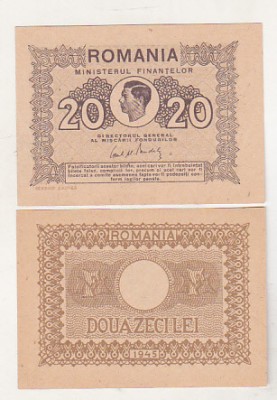 bnk bn Romania 20 lei 1945 unc foto