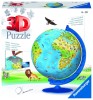 Puzzle 3D Glob Pamantesc Ravensburger 187 Piese Educativ Plastic Rigid Fara Lipici Peste 6 Ani