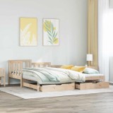 VidaXL Pat de zi cu extensie și sertare fără saltea, 80x200 cm