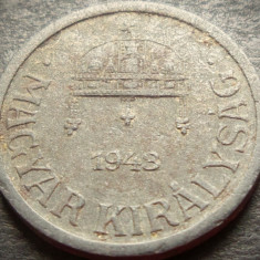 Moneda istorica 2 FILLERI / FILLER - UNGARIA, anul 1943 * cod 5384