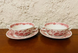 2 BOLURI CU FARFURII-PORTELAN ENGLEZESC &quot;WINDSOR&quot; RIDGWAY STAFFORDSHIRE EST 1792