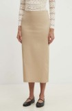 Answear Lab fustă culoarea bej, midi, creion