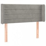 Tablie de pat cu aripioare gri deschis 83x16x78/88 cm catifea