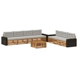 vidaXL Set de canapele de exterior 8 pcs Natural și gri deschis 3383124