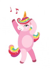 Sticker decorativ Unicorn, Roz, 85 cm, 1225ST foto