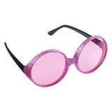 Ochelari Deghizare, Model Glitter, Culoare Roz, Material Plastic