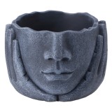 Cumpara ieftin Ghiveci flori beton albastru Face 17,5 x 17,5 x 12,5 cm