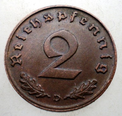 2.911 GERMANIA 2 REICHSPFENNIG 1939 D foto