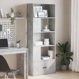 VidaXL Bibliotecă, gri beton, 70x36x189 cm, lemn compozit