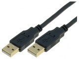Cablu USB 2.0 A-A Aurit 1,8m Negru, VCOM