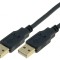 Cablu USB 2.0 A-A Aurit 1,8m Negru