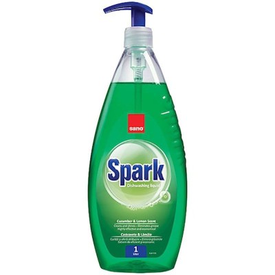 Detergent vase cu pompita Sano Spark Castravete, 1L foto