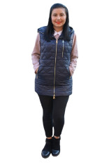 Jacheta tip vesta Denise cu model asimetric, 3d-heart ,nuanat de bleumarin foto