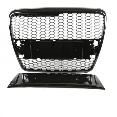 Grila fara emblema Audi A6 C6 RS Style negru lucios (04-08) NOU foto
