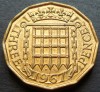 Moneda 3 (Three) PENCE - MAREA BRITANIE / ANGLIA, anul 1967 *cod 2944 B = UNC, Europa