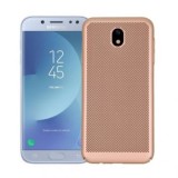 Husa Samsung Galaxy J5 2017 Rose Gold, Carcasa Protectie Telefon, Plastic Perforata Auriu Roz