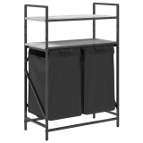 Cos de rufe 2 compartimente cu rafturi sonoma gri, DKD Home Decor