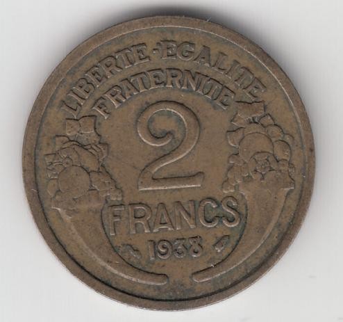 FRANTA - 2 Francs 1938 . LF1,16