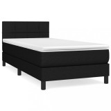 Cumpara ieftin Pat box spring cu saltea, negru, 80x200 cm, textil