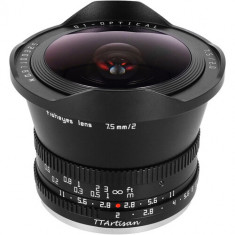 Obiectiv manual TTArtisan 7.5mm F2 Fisheye pentru Panasonic/Leica/Sigma L-Mount