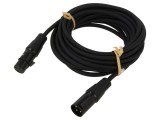 Cablu XLR masculin/feminin 3pin, 5 m, negru
