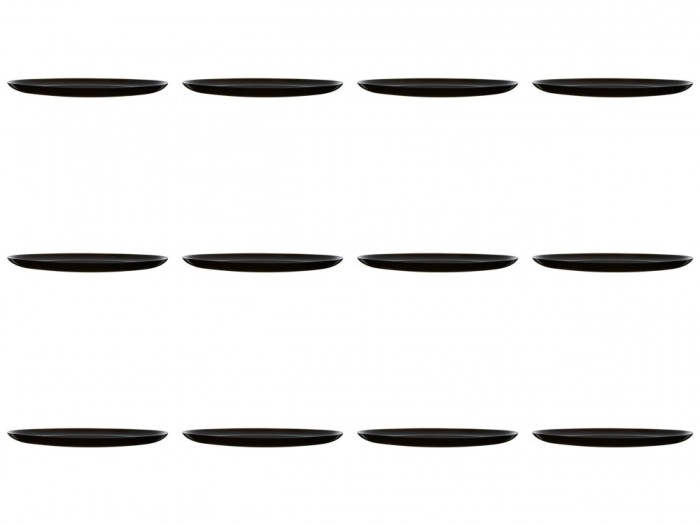 Set farfurii 12 piese, farfurii pizza, opal Negre, diametru 32 cm