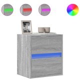 Cumpara ieftin Comoda TV de perete cu lumini LED, gri sonoma, 41x31x45 cm