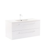 Dulap inferior Vario Clam 100 cu lavoar alb-alb