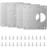 Set 4 elemente de reparare a balamalei, Otel inoxidabil, 90x90mm, Cu suruburi, Argintiu, Oem