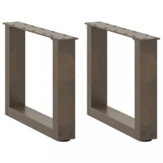 vidaXL Picioare pentru masă de cafea &icirc;n formă de U, 2 buc., oțel natural, 40x(30-31) cm