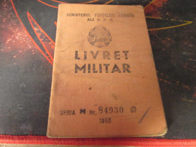 livret militar emis in anul 1951 pentru militar an 1926 regiment cavalerie f1 foto