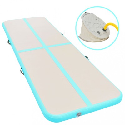 Gossi saltea gimnastica gonflabila cu pompa verde 700x100x10cm pvc foto