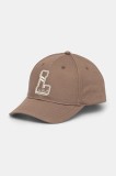 Les Deux șapcă de baseball din bumbac culoarea maro, cu imprimeu, LDM702100