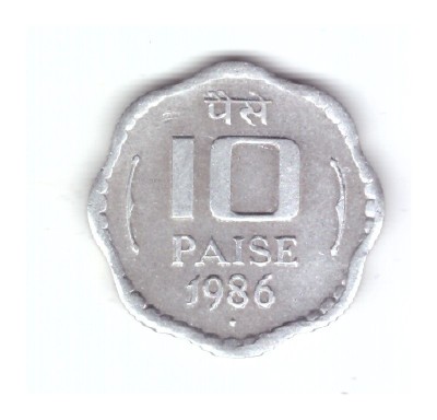 Moneda India 10 paise 1986 Bombay, stare foarte buna, curata foto
