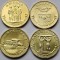 Set complet 4 monede 10 ruble 2022 Rusia, Cities of Labour Valour 2, unc