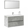 VidaXL Dulap de baie cu oglindă, gri beton, lemn prelucrat 856376