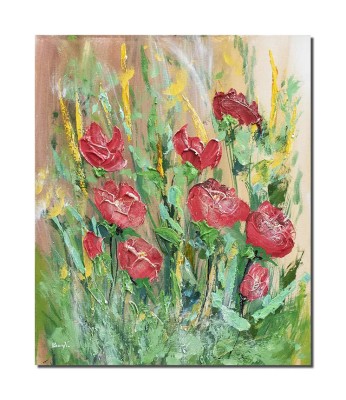Tablou pictat manual, Maci in gradina, 60x50cm acril pe panza in cutit efect 3D, Kenny Varniote foto