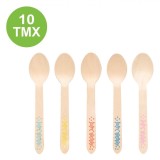Set Linguri Lemn, Model Petrecere, Multicolor, 16 cm, 10 Bucăți, Oem