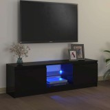 Comodă TV cu lumini LED, negru, 120x30x36 cm