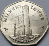 50 pence 2014 Isle of Man / Insula Man, Milner&#039;s Tower, km#1258, Europa