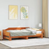 Cumpara ieftin Pat de zi cu extensie, maro ceruit, 80x200cm, lemn masiv de pin