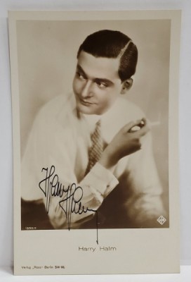 HARRY HALM ( 1901 - 1980 ) , ACTOR GERMAN , FOTOGRAFIE CU AUTOGRAF , INTERBELICA foto