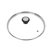 Capac universal din sticla termorezistenta pentru oale si tigai, cu supapa de evacuare abur, diametruv 24 cm, Kinghoff