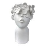 Cumpara ieftin Vaza decorativa, Bust copil cu flori, 23 cm, Alb, 467H-2