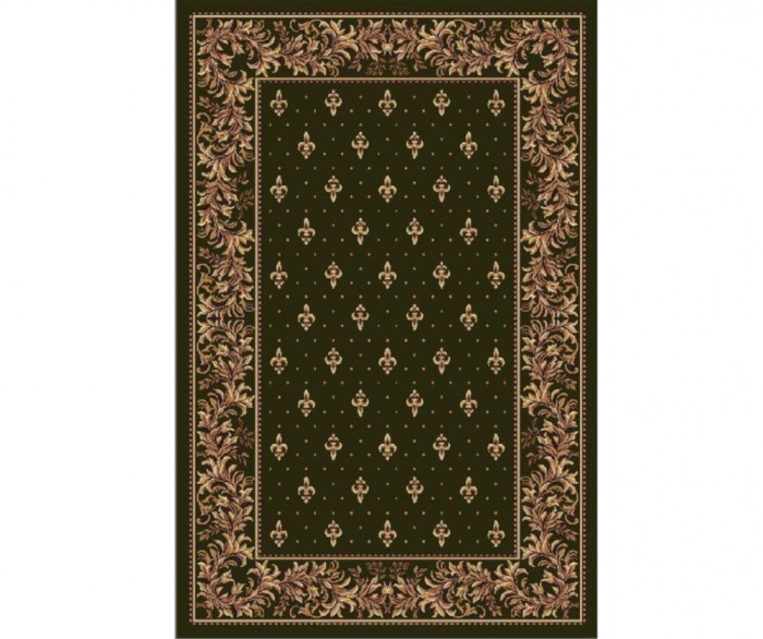 Covor Model Bisericesc Lotos 15033-310, Marime 80 x 150 cm, Verde, Inaltime Fir 8 mm, Antialergic, Polipropilena, Manastire, Biserica, Altar, Naos, Pr