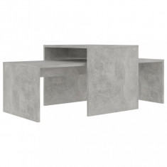 Set măsuțe de cafea, gri beton, 100x48x40 cm, PAL