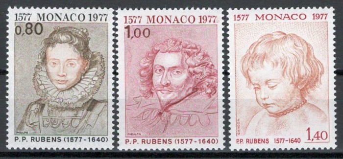 Monaco 1977 Mi 1270/72 MNH - 400 de ani de la nașterea lui Peter Paul Rubens