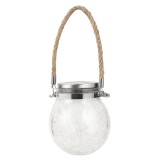 Lampa solara decorativa pentru exterior eMazing, IP65, 20 LED-uri, 600mAh, 14 x 12 cm, cu agatatoare, model borcan rotund, multicolor