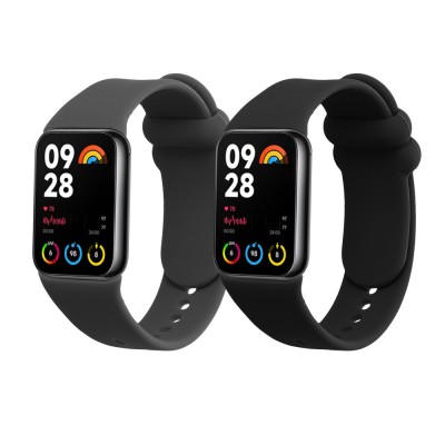 Set 2 Curele Kwmobile pentru Xiaomi Mi Band 8 Pro, Negru/Gri, Silicon, KWM0000250D001C foto